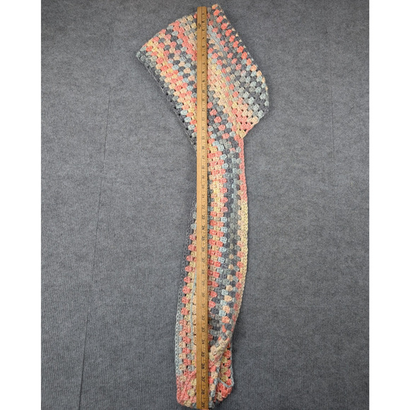 Crochet Snood Scarf Wrap Hoodie Knit Head Wrap Boho Chic Handmade Pastel Neutral